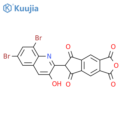 1H-Indeno[5,6-c]furan-1,3,5,7(6H)-tetrone,6-(6,8-dibromo-3-hydroxy-2-quinolinyl)- structure