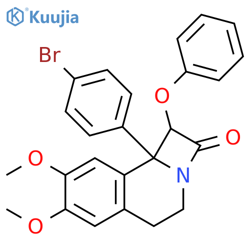 2H-Azeto[2,1-a]isoquinolin-2-one,9b-(4-bromophenyl)-1,4,5,9b-tetrahydro-7,8-dimethoxy-1-phenoxy- structure