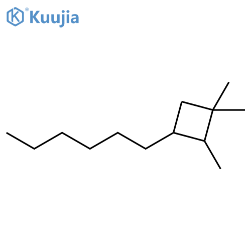3-hexyl-1,1,2-trimethylcyclobutane structure