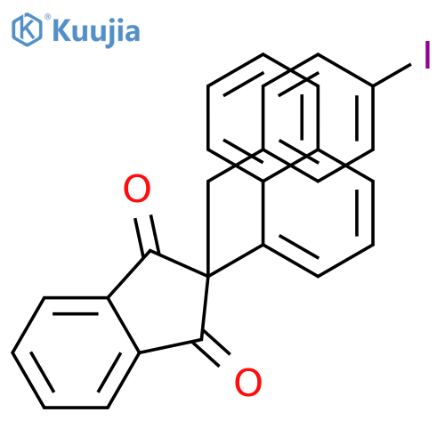 1H-Indene-1,3(2H)-dione, 2-[(4-iodophenyl)methyl]-2-(1-naphthalenyl)- structure