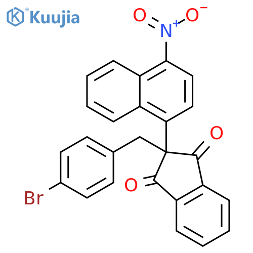 1H-Indene-1,3(2H)-dione,2-[(4-bromophenyl)methyl]-2-(4-nitro-1-naphthalenyl)- structure