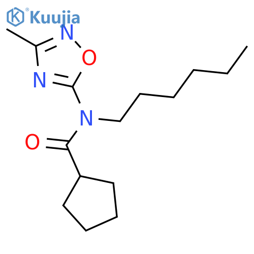 Cyclopentanecarboxamide, N-hexyl-N-(3-methyl-1,2,4-oxadiazol-5-yl)- structure