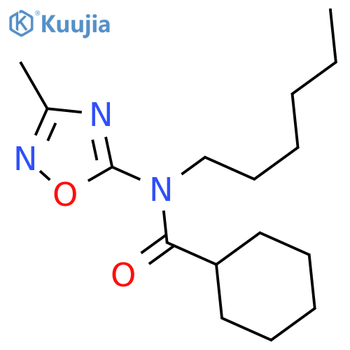 Cyclohexanecarboxamide, N-hexyl-N-(3-methyl-1,2,4-oxadiazol-5-yl)- structure