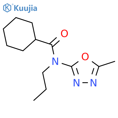 Cyclohexanecarboxamide, N-(5-methyl-1,3,4-oxadiazol-2-yl)-N-propyl- structure