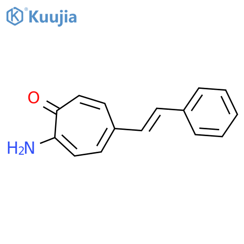 2,4,6-Cycloheptatrien-1-one, 2-amino-5-(2-phenylethenyl)- structure