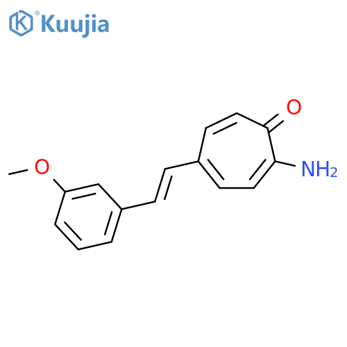 2,4,6-Cycloheptatrien-1-one, 2-amino-5-[2-(3-methoxyphenyl)ethenyl]- structure