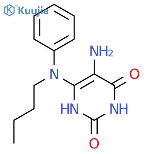 2,4(1H,3H)-Pyrimidinedione, 5-amino-6-(butylphenylamino)- structure