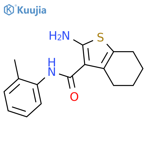 2-Amino-N-(2-methylphenyl)-4,5,6,7-tetrahydro-1-benzothiophene-3-carboxamide structure