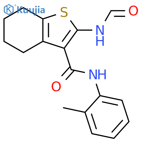 Benzo[b]thiophene-3-carboxamide,2-(formylamino)-4,5,6,7-tetrahydro-N-(2-methylphenyl)- structure