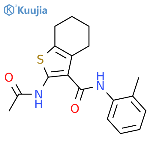 Benzo[b]thiophene-3-carboxamide,2-(acetylamino)-4,5,6,7-tetrahydro-N-(2-methylphenyl)- structure