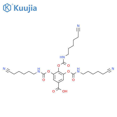 Benzoic acid, 3,4,5-tris[[[(5-cyanopentyl)amino]carbonyl]oxy]- structure