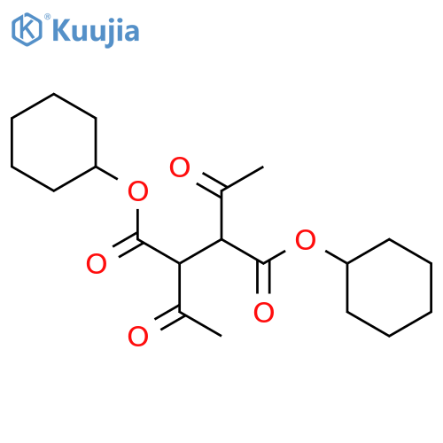 Butanedioic acid, 2,3-diacetyl-, dicyclohexyl ester structure