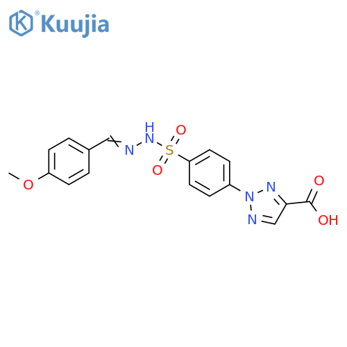 2H-1,2,3-Triazole-4-carboxylic acid, 2-[4-[[[(4-methoxyphenyl)methylene]hydrazino]sulfonyl]phenyl]- (9CI) structure