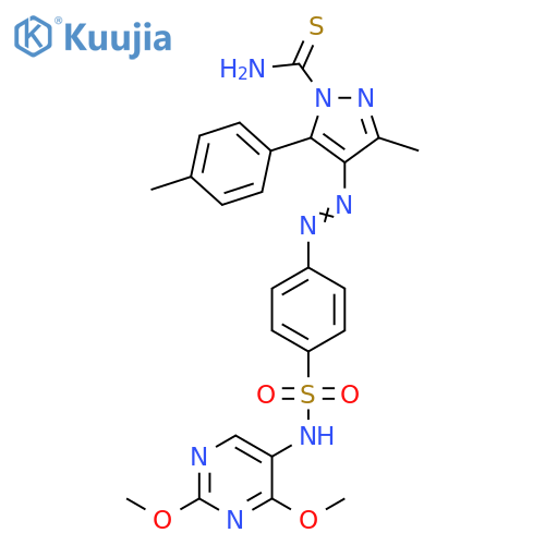 1H-Pyrazole-1-carbothioamide,4-[[4-[[(2,4-dimethoxy-5-pyrimidinyl)amino]sulfonyl]phenyl]azo]-3-methyl-5-(4-methylphenyl)- structure