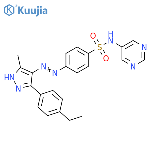 Benzenesulfonamide,4-[[3-(4-ethylphenyl)-5-methyl-1H-pyrazol-4-yl]azo]-N-5-pyrimidinyl- structure