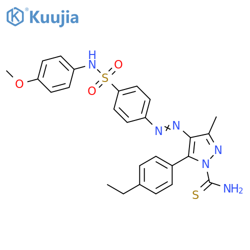 1H-Pyrazole-1-carbothioamide,5-(4-ethylphenyl)-4-[[4-[[(4-methoxyphenyl)amino]sulfonyl]phenyl]azo]-3-methyl- structure