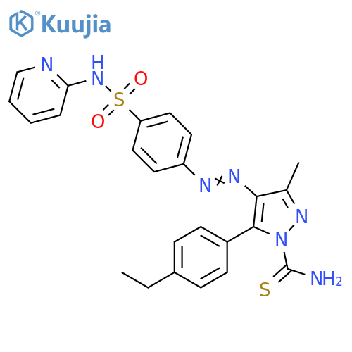 1H-Pyrazole-1-carbothioamide,5-(4-ethylphenyl)-3-methyl-4-[[4-[(2-pyridinylamino)sulfonyl]phenyl]azo]- structure