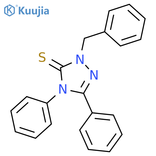 3H-1,2,4-Triazole-3-thione, 2,4-dihydro-4,5-diphenyl-2-(phenylmethyl)- structure