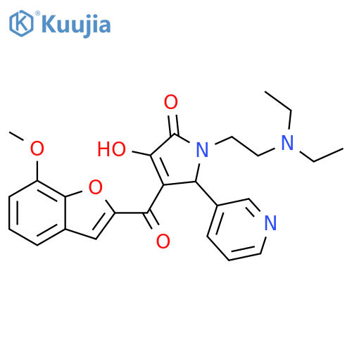 1-2-(diethylamino)ethyl-3-hydroxy-4-(7-methoxy-1-benzofuran-2-carbonyl)-5-(pyridin-3-yl)-2,5-dihydro-1H-pyrrol-2-one structure