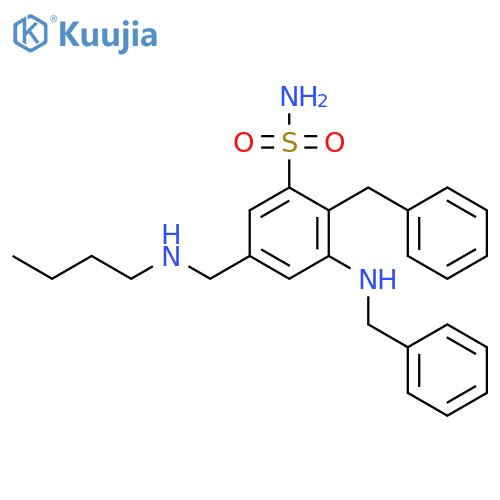 Benzenesulfonamide,5-[(butylamino)methyl]-2-(phenylmethyl)-3-[(phenylmethyl)amino]- structure