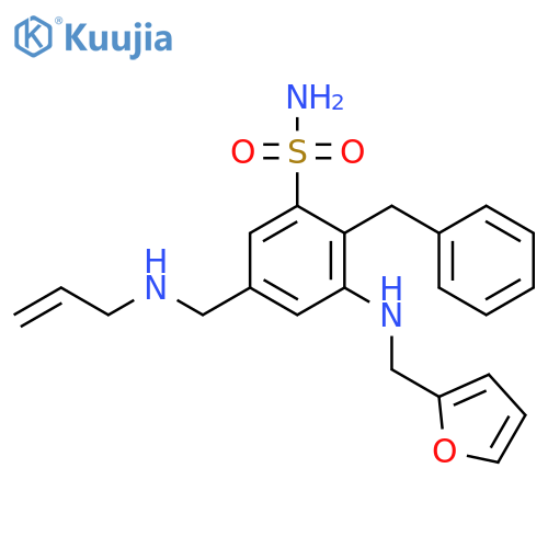 Benzenesulfonamide,3-[(2-furanylmethyl)amino]-2-(phenylmethyl)-5-[(2-propenylamino)methyl]- structure