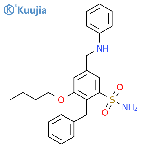 Benzenesulfonamide,3-butoxy-5-[(phenylamino)methyl]-2-(phenylmethyl)- structure