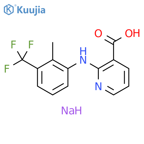 3-Pyridinecarboxylic acid, 2-[[2-methyl-3-(trifluoromethyl)phenyl]amino]-, sodium salt (1:1) structure