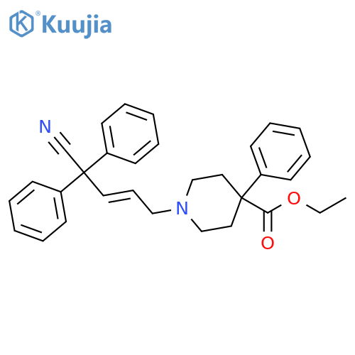 4-Piperidinecarboxylic acid, 1-(4-cyano-4,4-diphenyl-2-butenyl)-4-phenyl-, ethyl ester, (E)- (9CI) structure