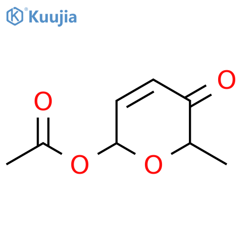 2H-Pyran-3(6H)-one, 6-(acetyloxy)-2-methyl- structure