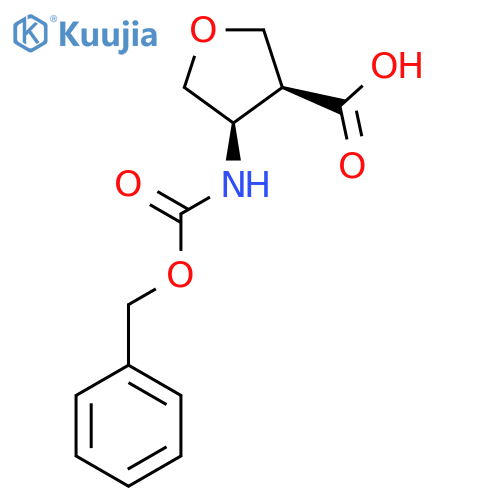 4beta-[(Benzyloxycarbonyl)amino]tetrahydrofuran-3beta-carboxylic acid structure