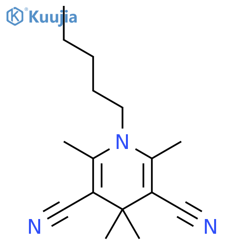 3,5-Pyridinedicarbonitrile, 1,4-dihydro-2,4,4,6-tetramethyl-1-pentyl- structure