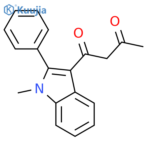 1-(1-methyl-2-phenyl-1H-indol-3-yl)butane-1,3-dione structure