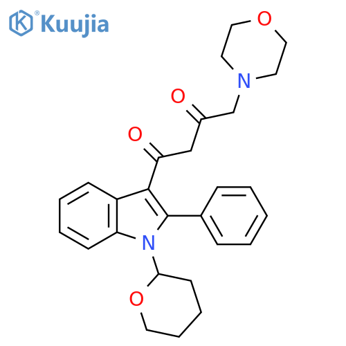 1,3-Butanedione,4-(4-morpholinyl)-1-[2-phenyl-1-(tetrahydro-2H-pyran-2-yl)-1H-indol-3-yl]- structure
