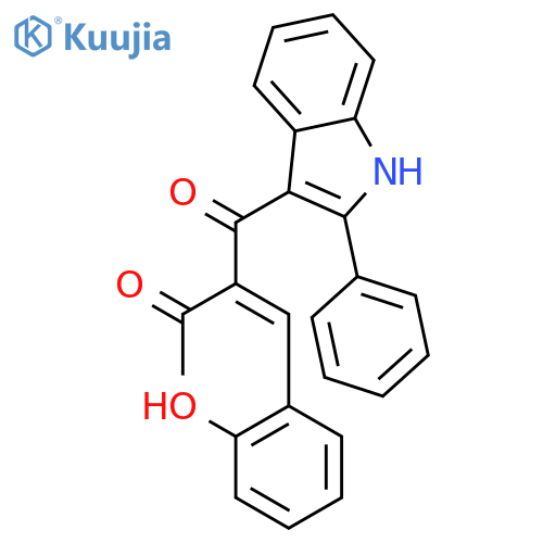 (2E)-2-[(2-hydroxyphenyl)methylidene]-1-(2-phenyl-1H-indol-3-yl)butane-1,3-dione structure