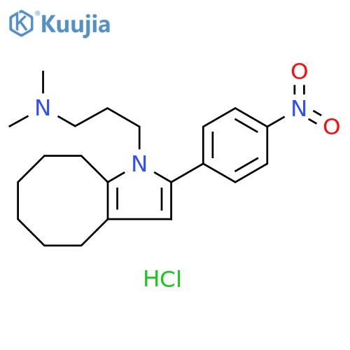 1H-Cycloocta[b]pyrrole-1-propanamine, 4,5,6,7,8,9-hexahydro-N,N-dimethyl-2-(4-nitrophenyl)-, hydrochloride (1:1) structure