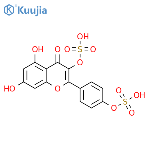 4H-1-Benzopyran-4-one,5,7-dihydroxy-3-(sulfooxy)-2-[4-(sulfooxy)phenyl]- structure