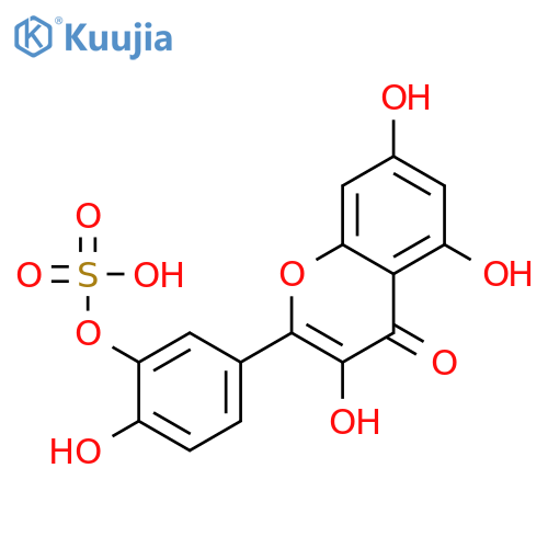 4H-1-Benzopyran-4-one,3,5,7-trihydroxy-2-[4-hydroxy-3-(sulfooxy)phenyl]- structure