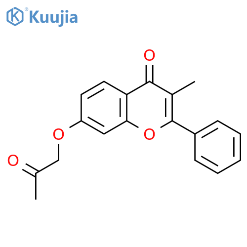 4H-1-Benzopyran-4-one, 3-methyl-7-(2-oxopropoxy)-2-phenyl- structure