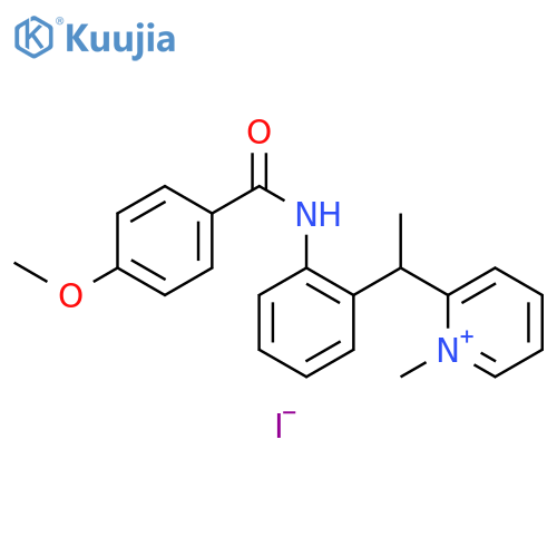 Pyridinium, 2-[1-[2-[(4-methoxybenzoyl)amino]phenyl]ethyl]-1-methyl-, iodide (1:1) structure