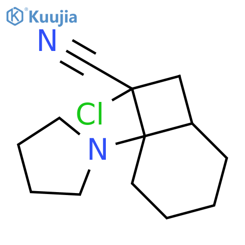 Bicyclo[4.2.0]octane-7-carbonitrile, 7-chloro-6-(1-pyrrolidinyl)- structure