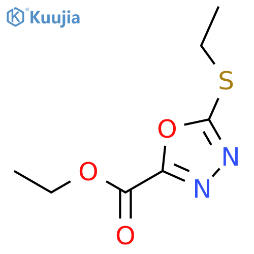 1,3,4-Oxadiazole-2-carboxylic acid, 5-(ethylthio)-, ethyl ester structure