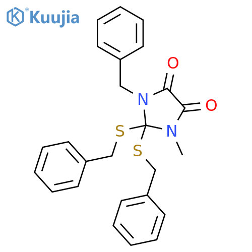 4,5-Imidazolidinedione, 1-methyl-3-(phenylmethyl)-2,2-bis[(phenylmethyl)thio]- structure