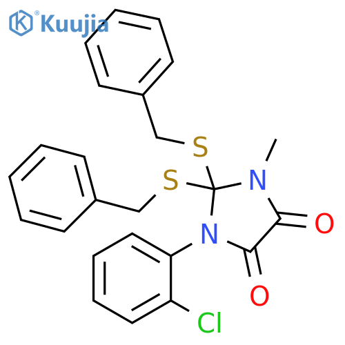 4,5-Imidazolidinedione,1-(2-chlorophenyl)-3-methyl-2,2-bis[(phenylmethyl)thio]- structure