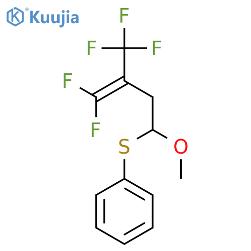 Benzene, [[4,4-difluoro-1-methoxy-3-(trifluoromethyl)-3-butenyl]thio]- structure