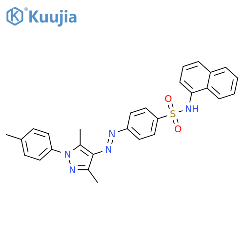 Benzenesulfonamide,4-[[3,5-dimethyl-1-(4-methylphenyl)-1H-pyrazol-4-yl]azo]-N-naphthalenyl- structure
