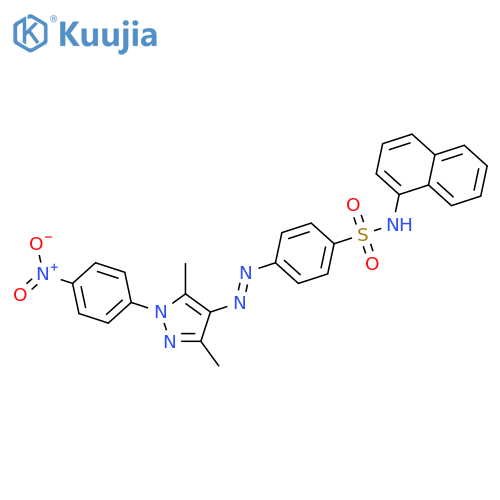 Benzenesulfonamide,4-[[3,5-dimethyl-1-(4-nitrophenyl)-1H-pyrazol-4-yl]azo]-N-naphthalenyl- structure