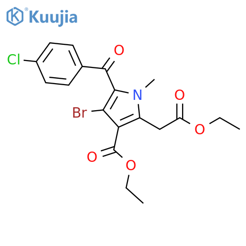 1H-Pyrrole-2-acetic acid,4-bromo-5-(4-chlorobenzoyl)-3-(ethoxycarbonyl)-1-methyl-, ethyl ester structure