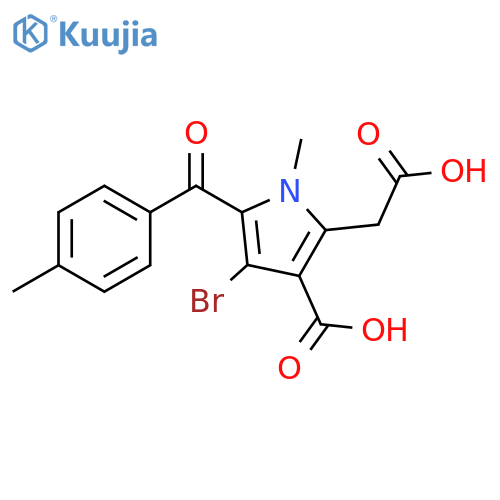 1H-Pyrrole-2-acetic acid,4-bromo-3-carboxy-1-methyl-5-(4-methylbenzoyl)- structure