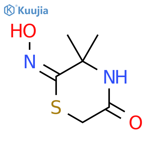 2,5-Thiomorpholinedione, 3,3-dimethyl-, 2-oxime structure