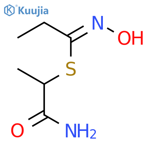 Propanimidothioic acid, N-hydroxy-, 2-amino-1-methyl-2-oxoethyl ester structure